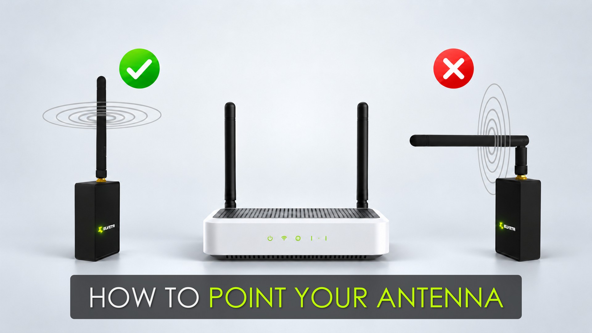 How to point your antenna - correct vertical antenna position versus an incorrect tilted-flat position
